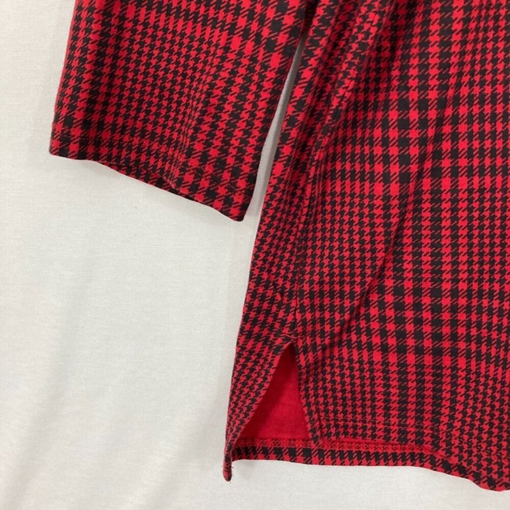 J. Jill size XL Petite Red Black‎ Houndstooth Simply Supima Stretch Tunic - Picture 4 of 10